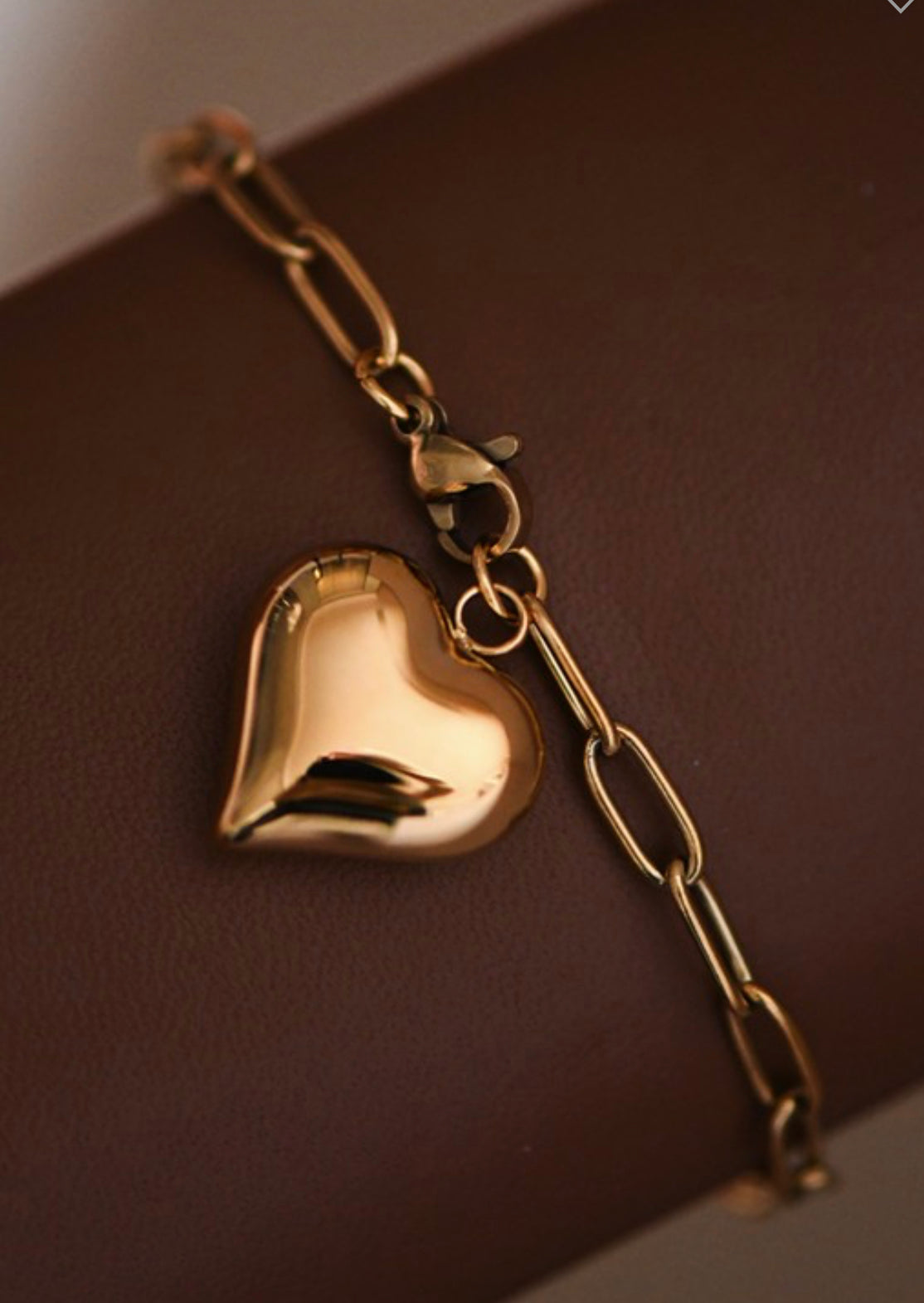 Heart Shape Chain Link Bracelet