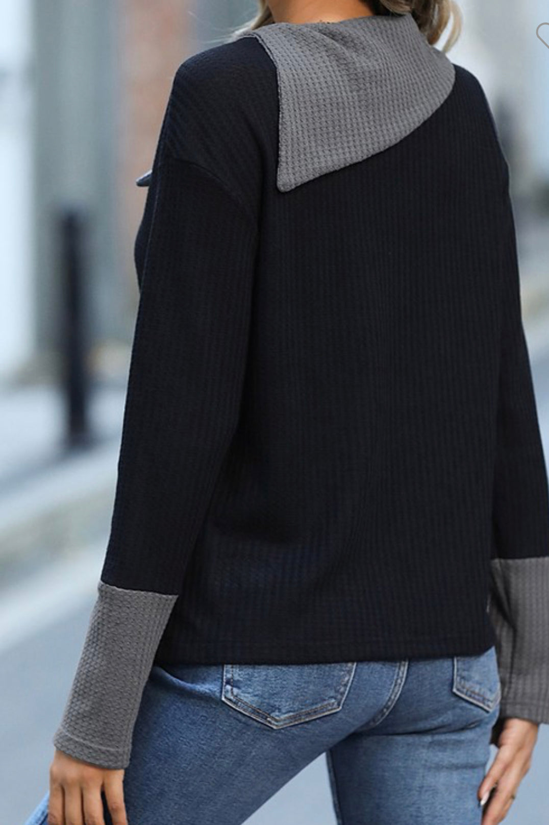 Black/Grey Waffle Top