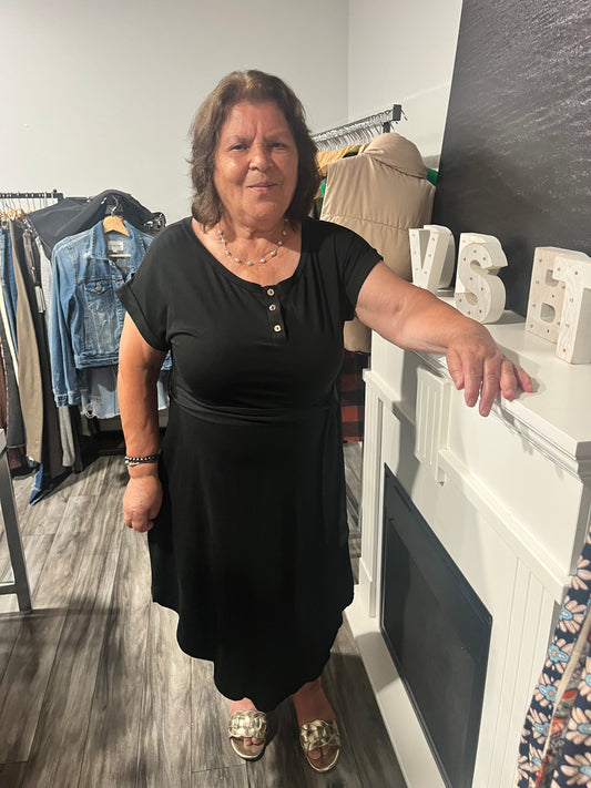 Black Button Down Dress