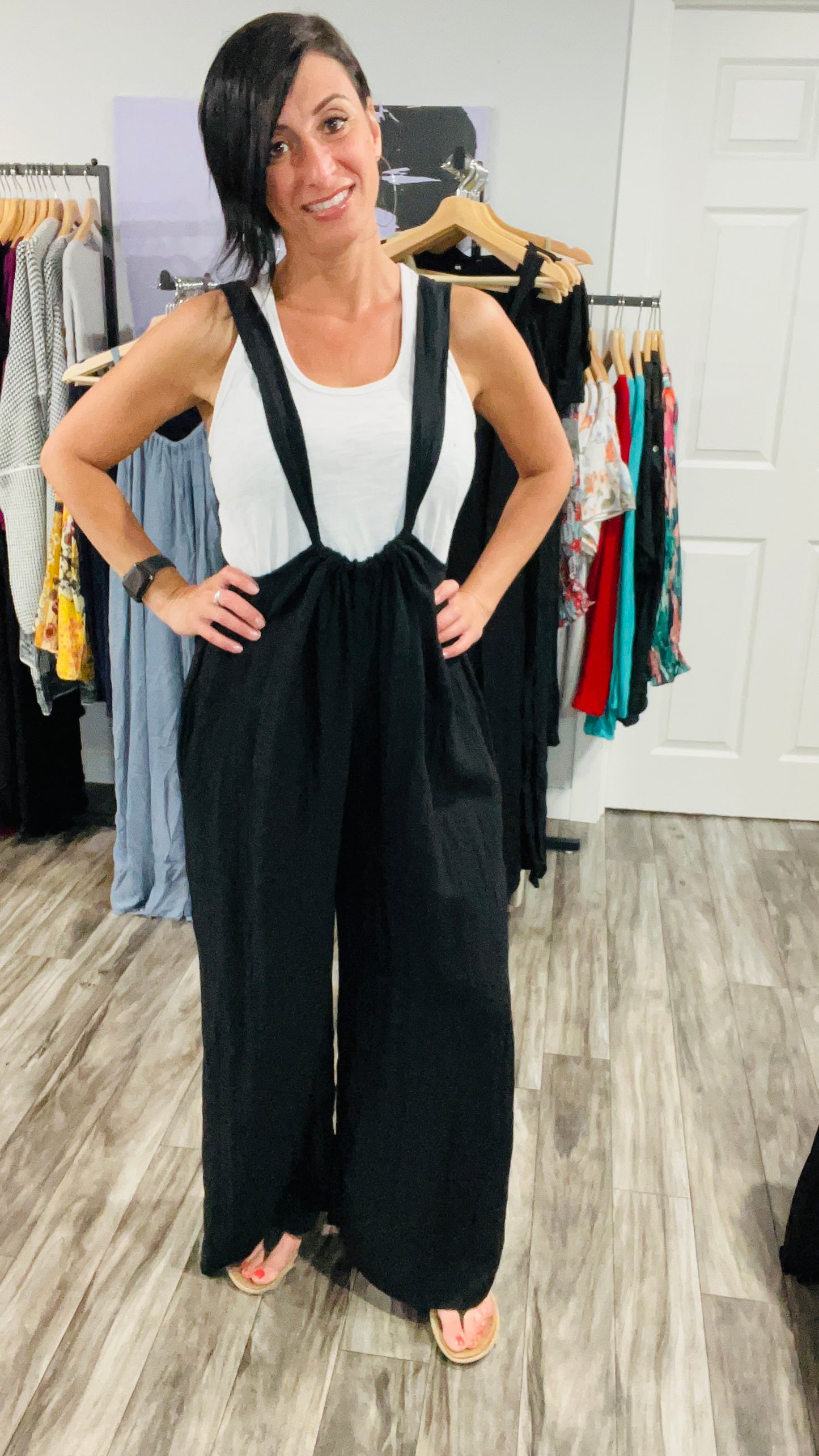 Womens Suspender Style Jumpsuit