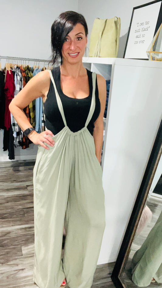 Womens Suspender Style Jumpsuit