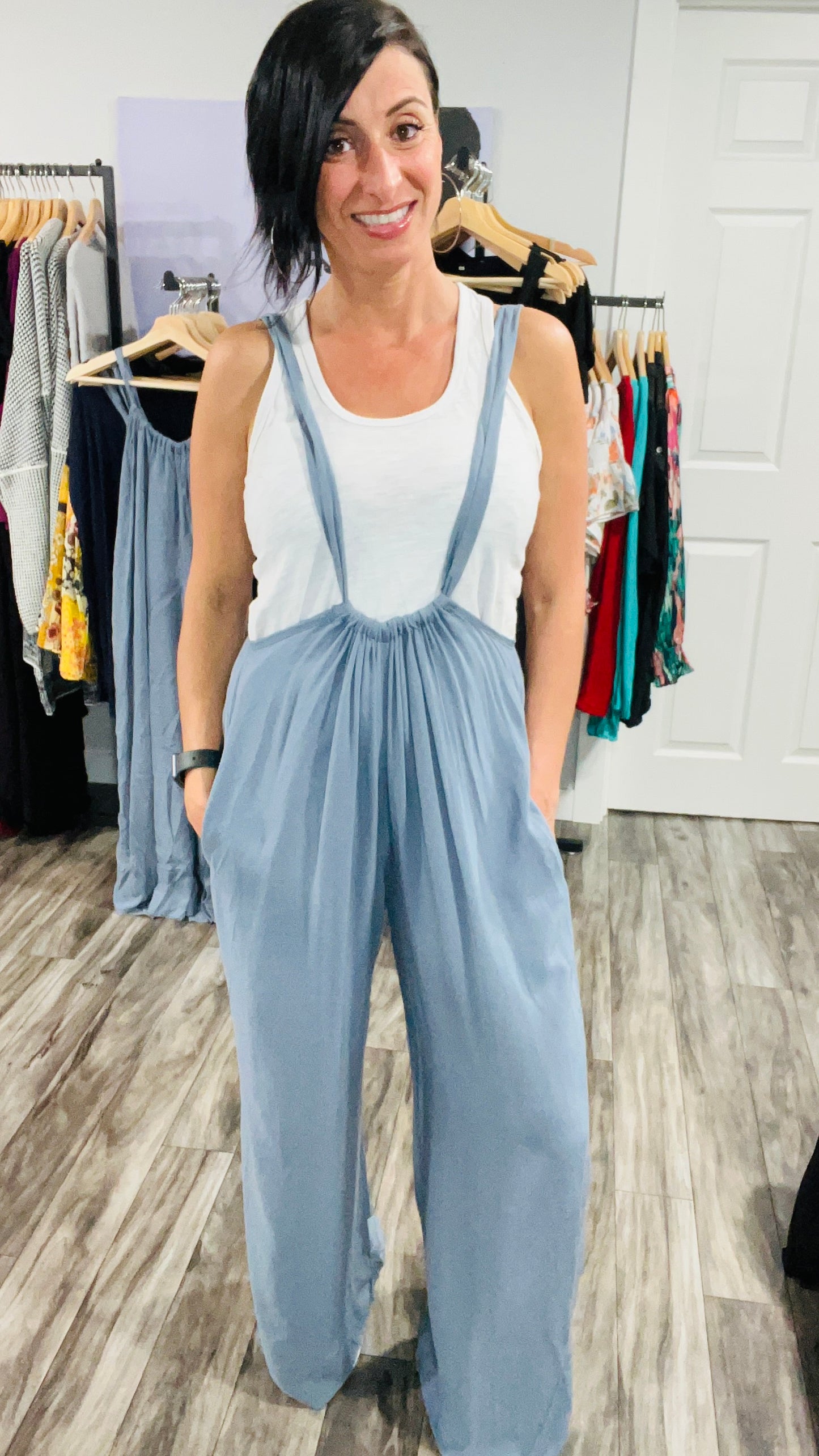 Womens Suspender Style Jumpsuit