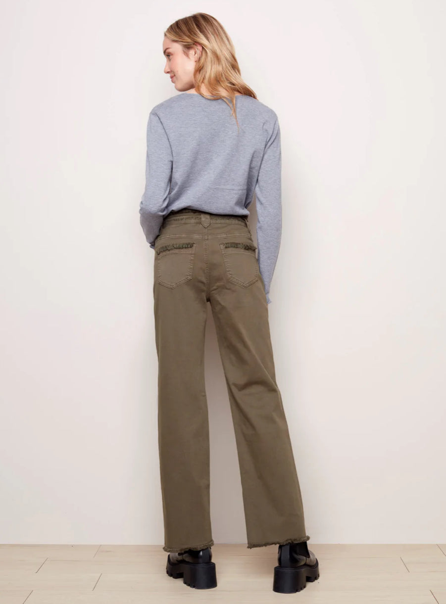 Charlie B Fringed Flare Pant Pine