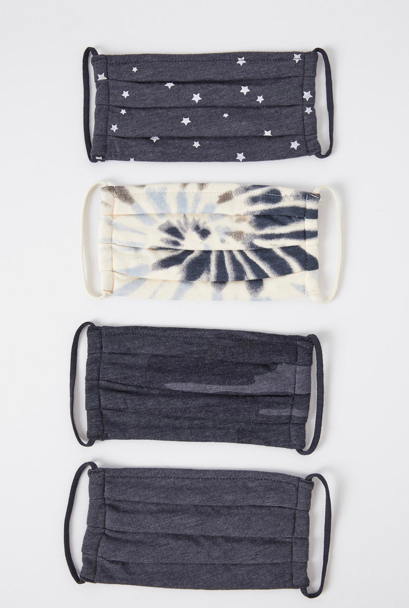 Z Supply- Youth 4 Pack Reusable Masks- The Tie Dye