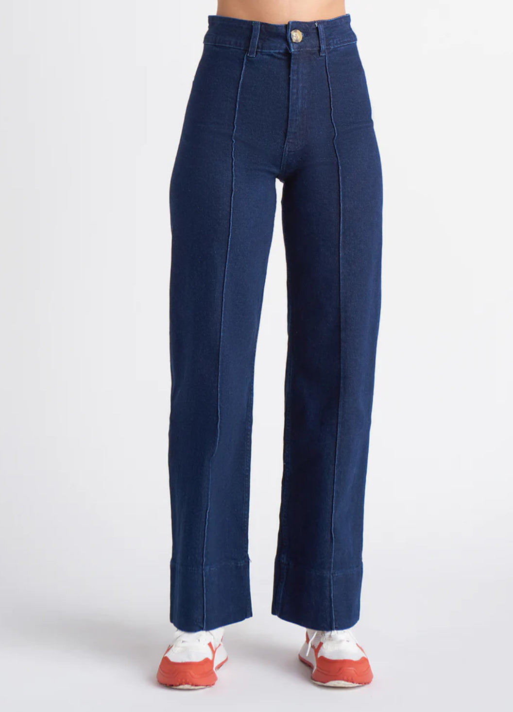 Dex Kinsley Dark Indigo High Rise Wide Leg Jeans
