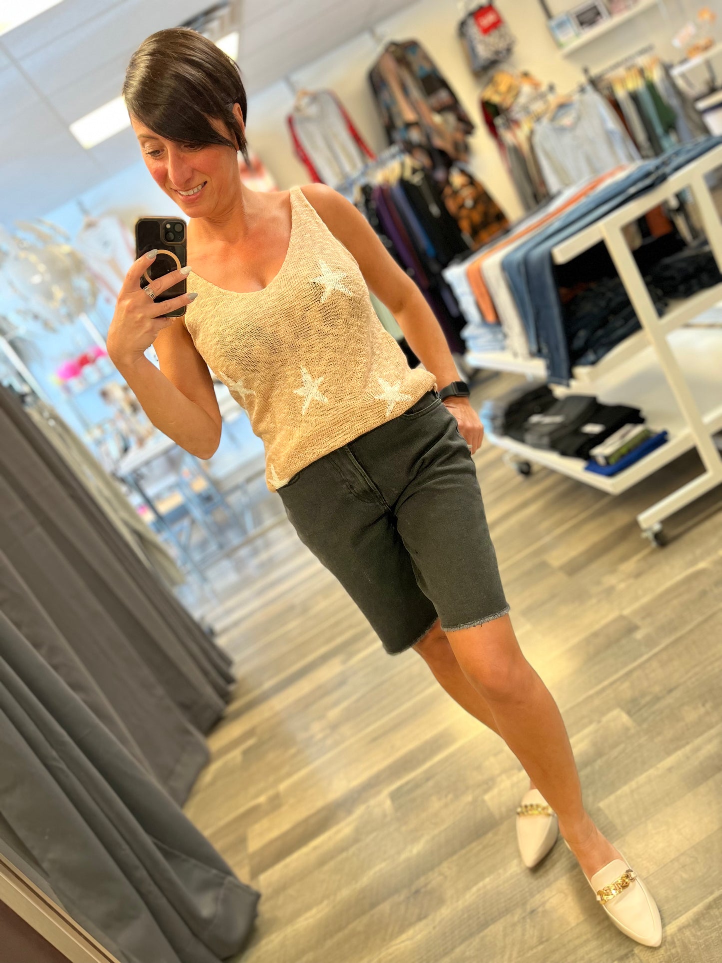 Dex- Bermuda Raw Hem Shorts