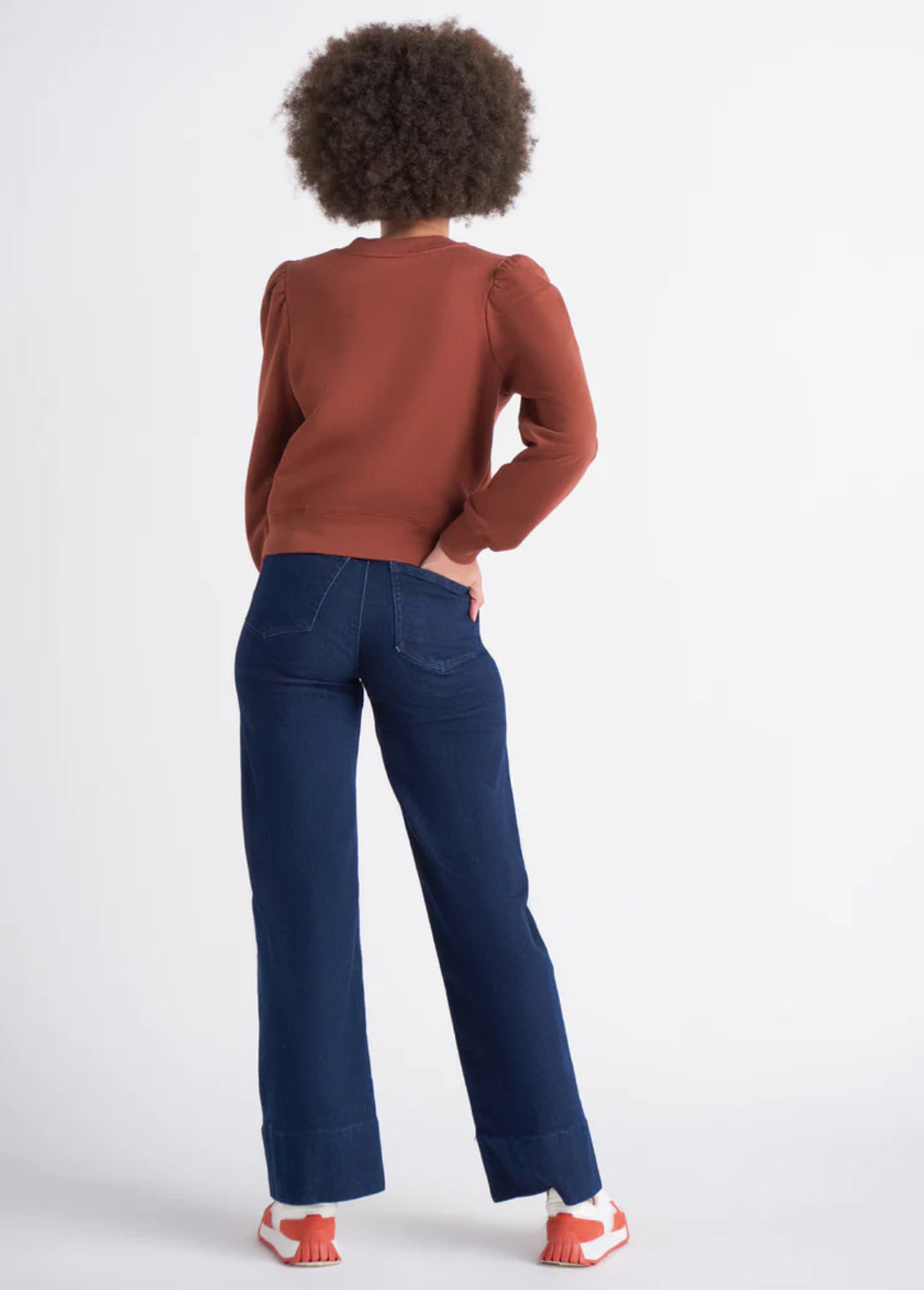 Dex Kinsley Dark Indigo High Rise Wide Leg Jeans