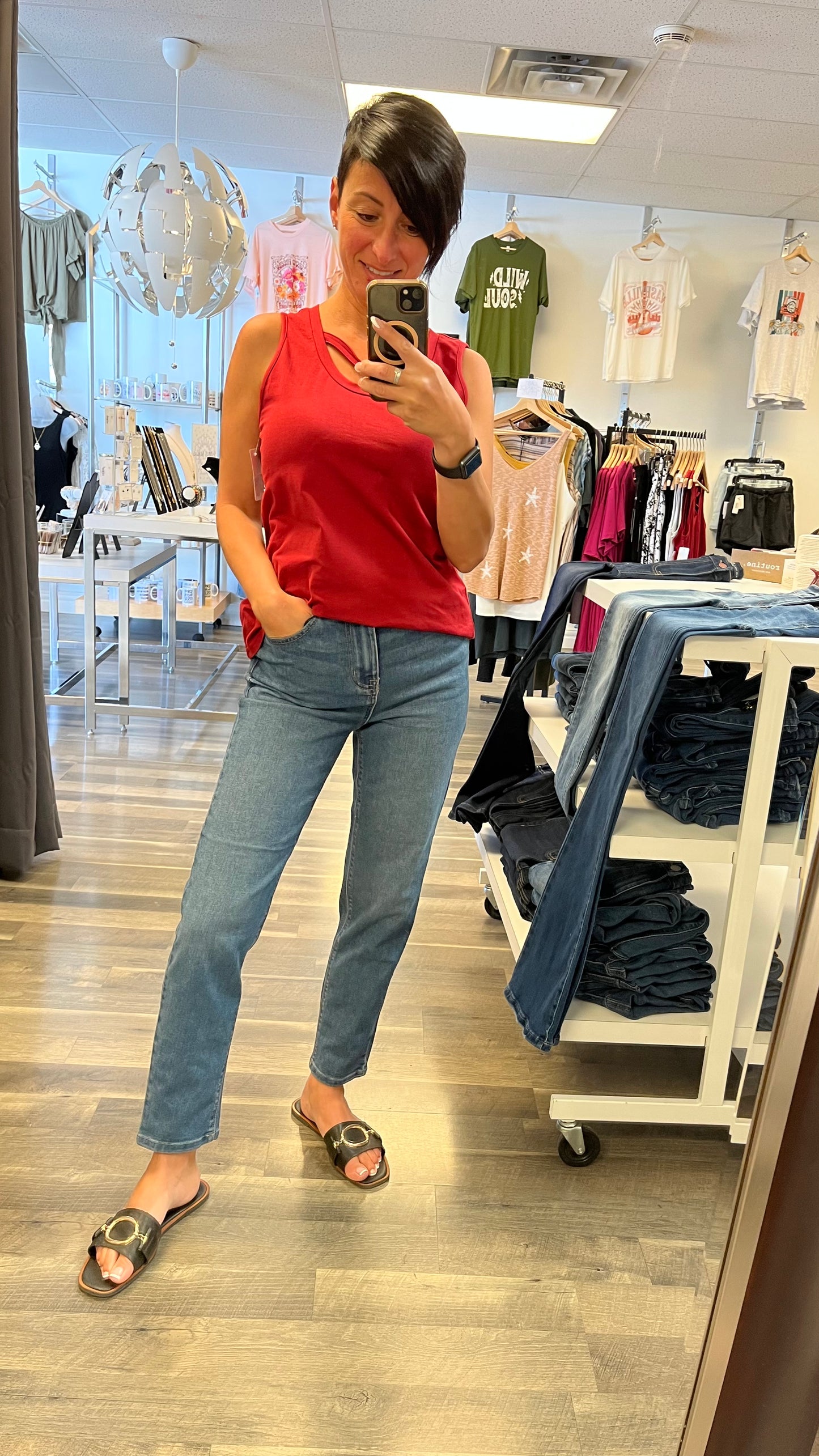 Dex Zoe High Rise Straight Leg Jean