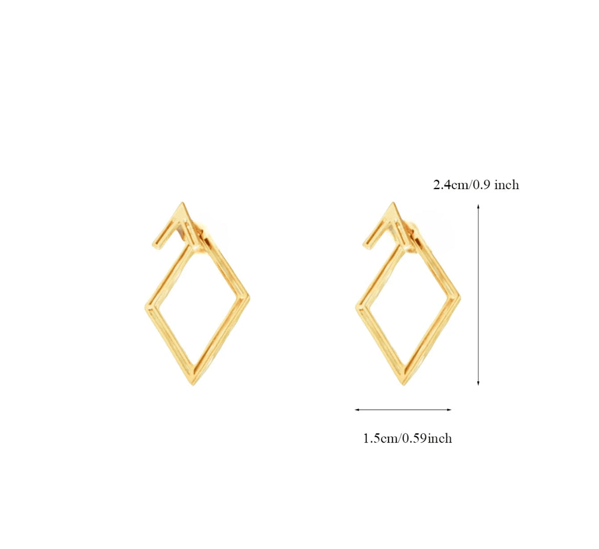 Geometric Cutout Diamond Shape Earrings