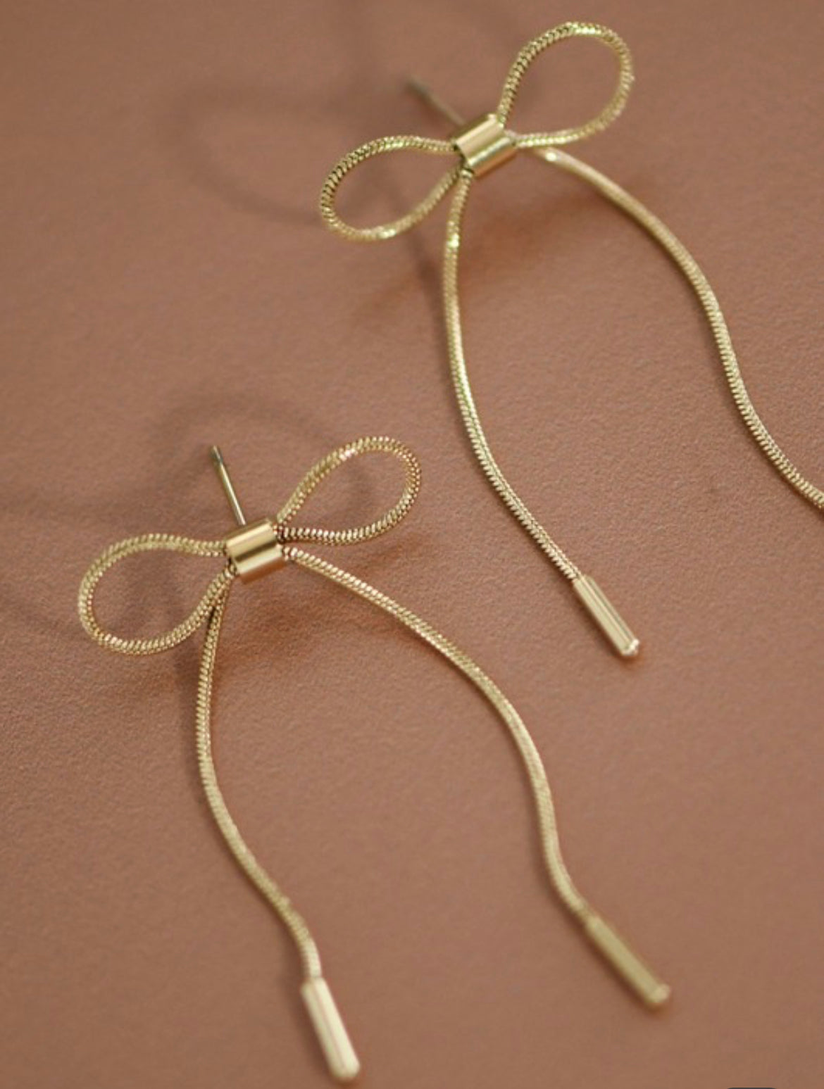 18k Gold Stainless Steel Bow Earrings