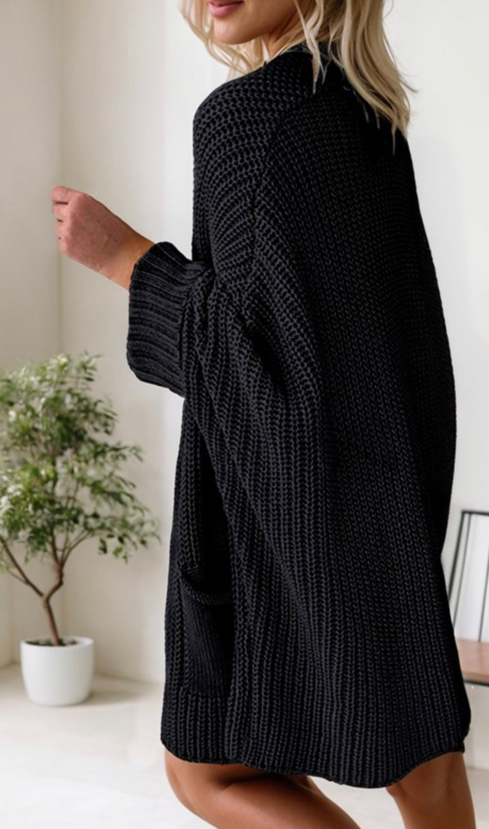 Black oversize cardigan best sale