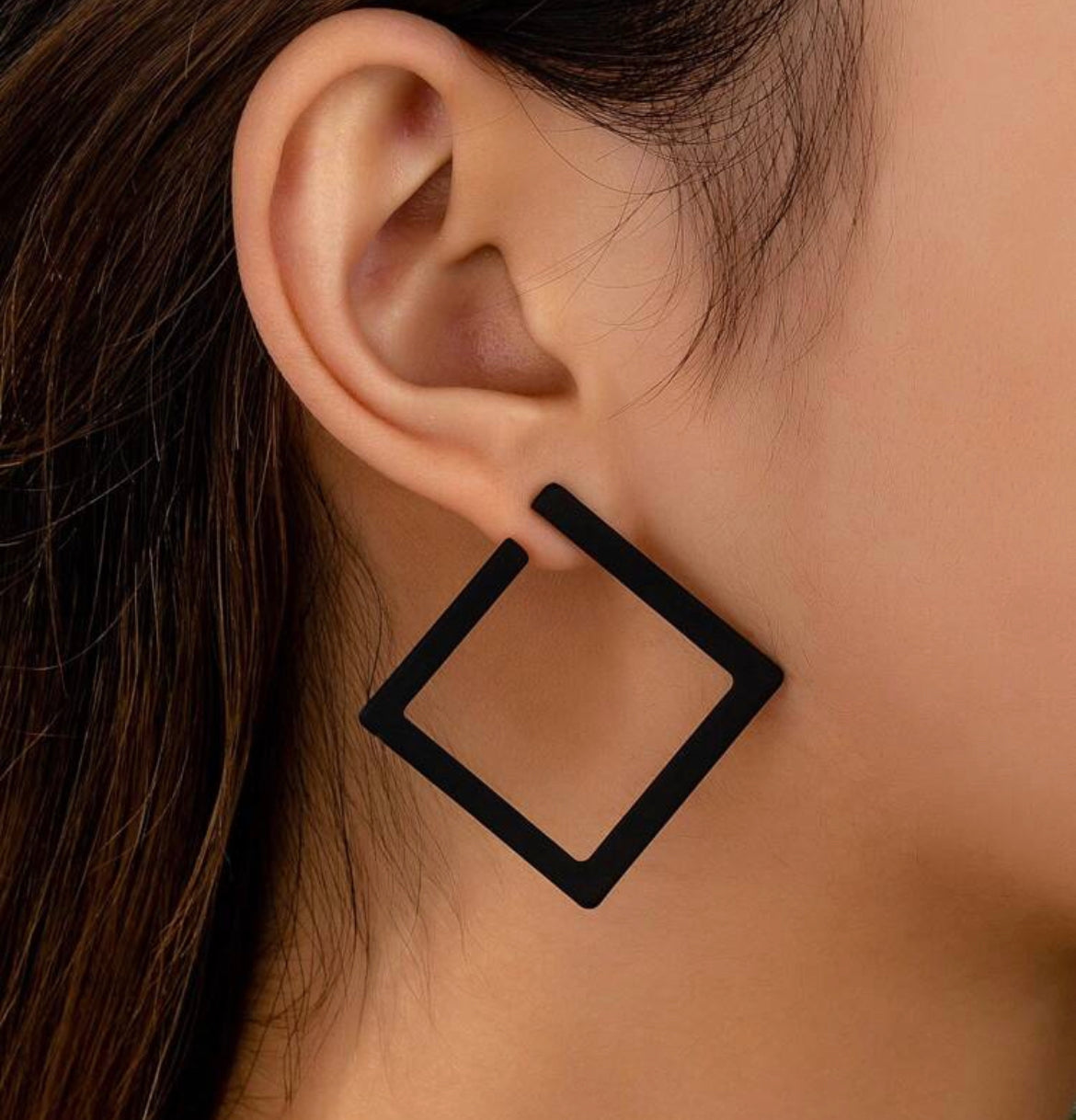 Metal Square Hoop Earrings