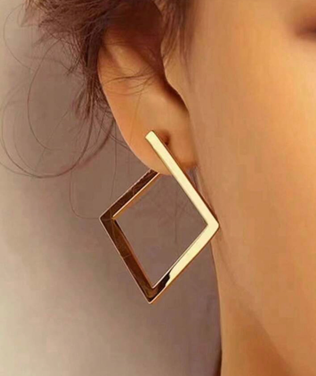 Metal Square Hoop Earrings