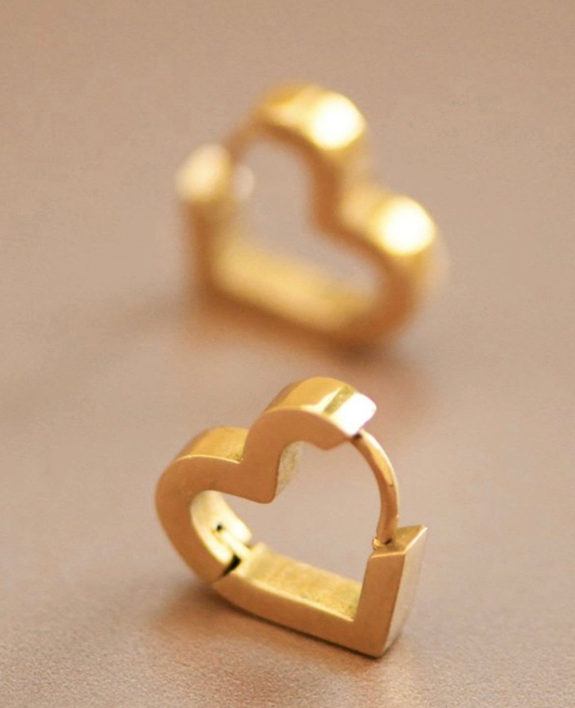 Stainless Steel Heart Hoops