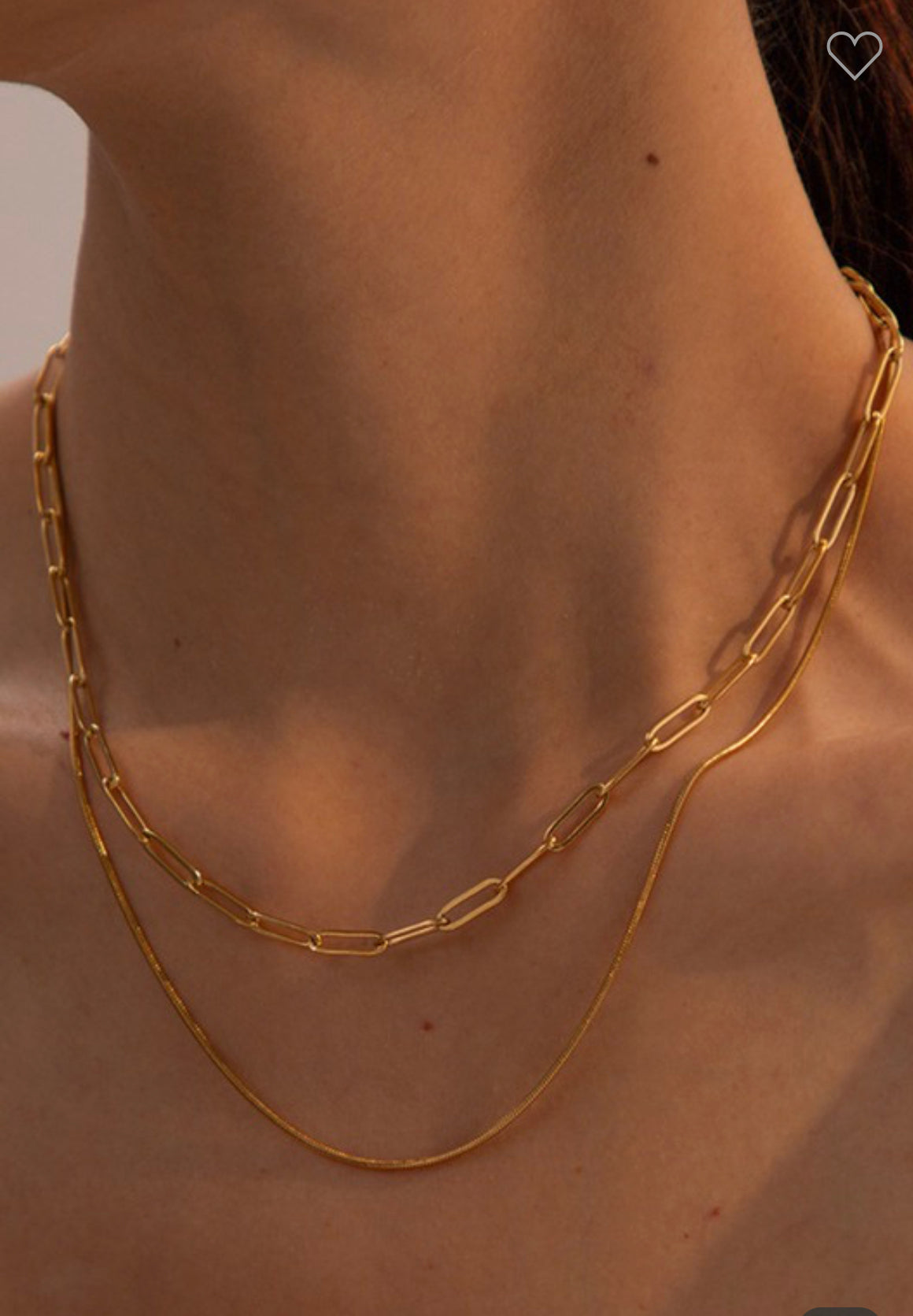 Double Layer Gold Chain Necklace