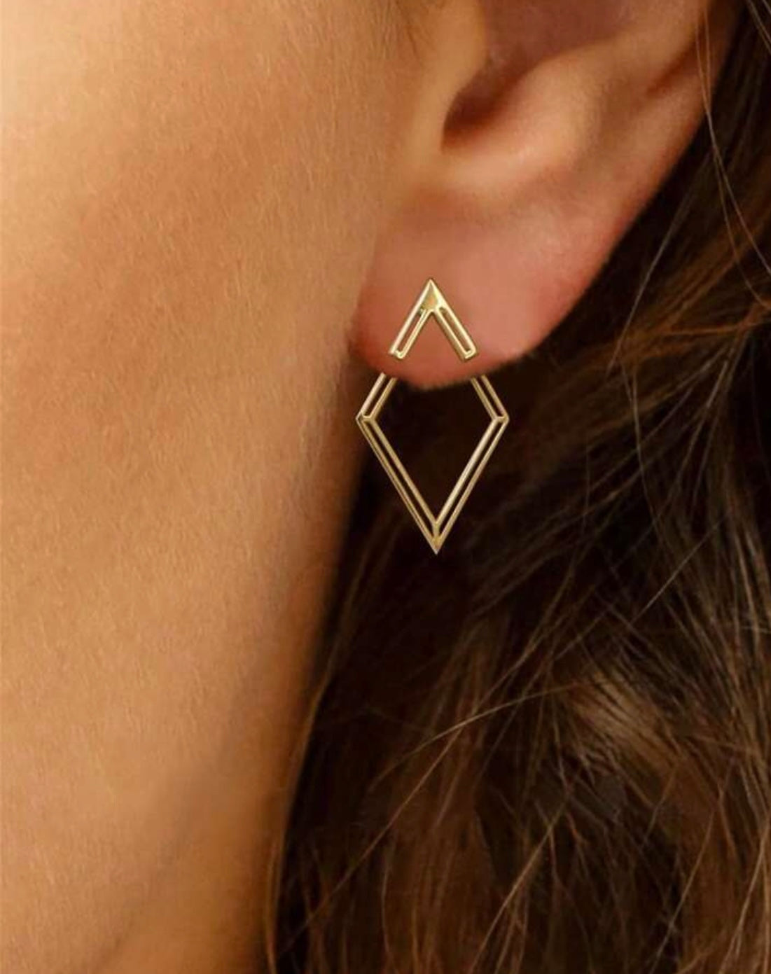 Geometric Cutout Diamond Shape Earrings