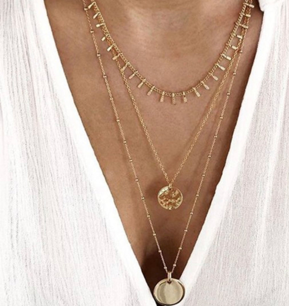 18k Gold Multi Layer Necklace