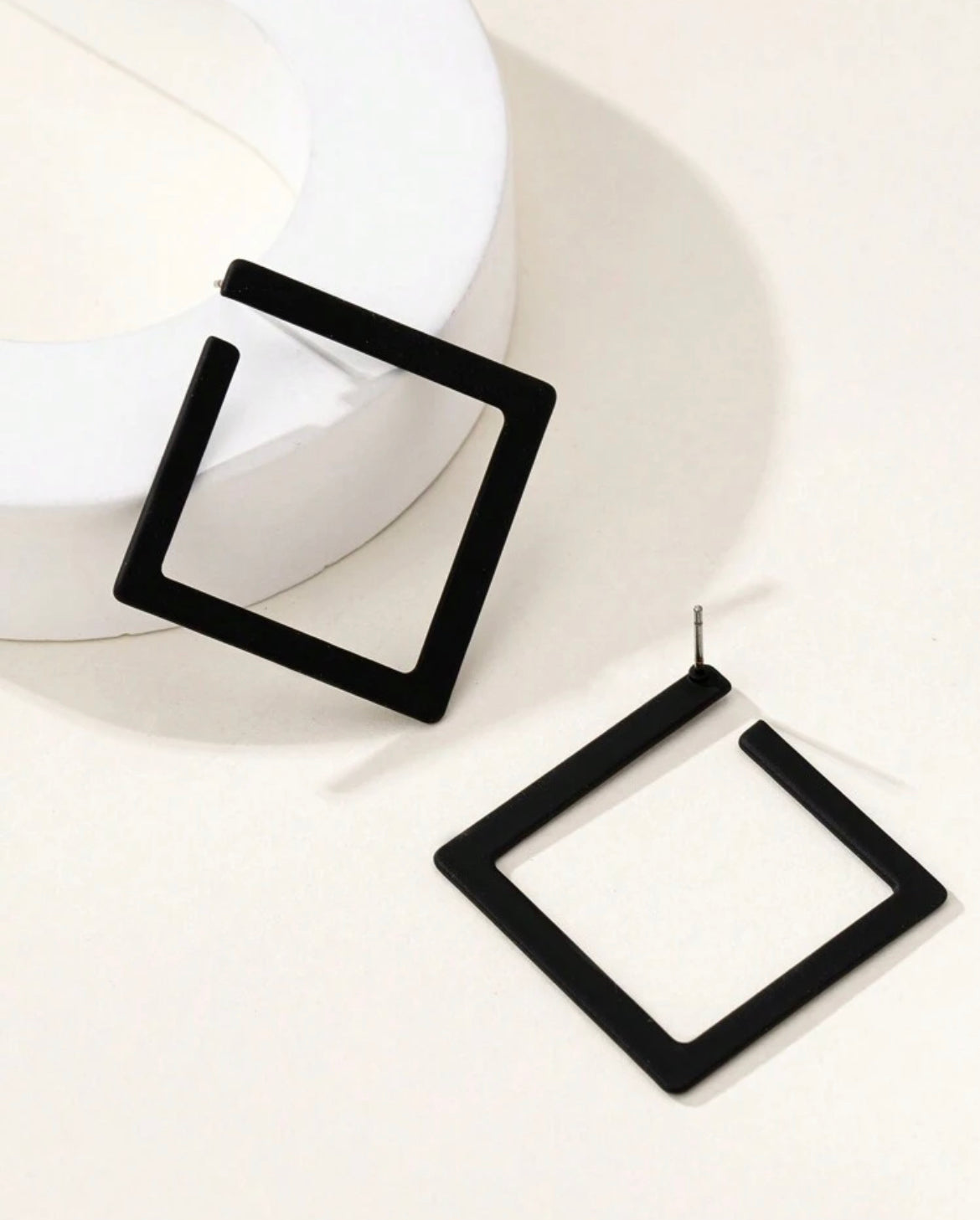 Metal Square Hoop Earrings