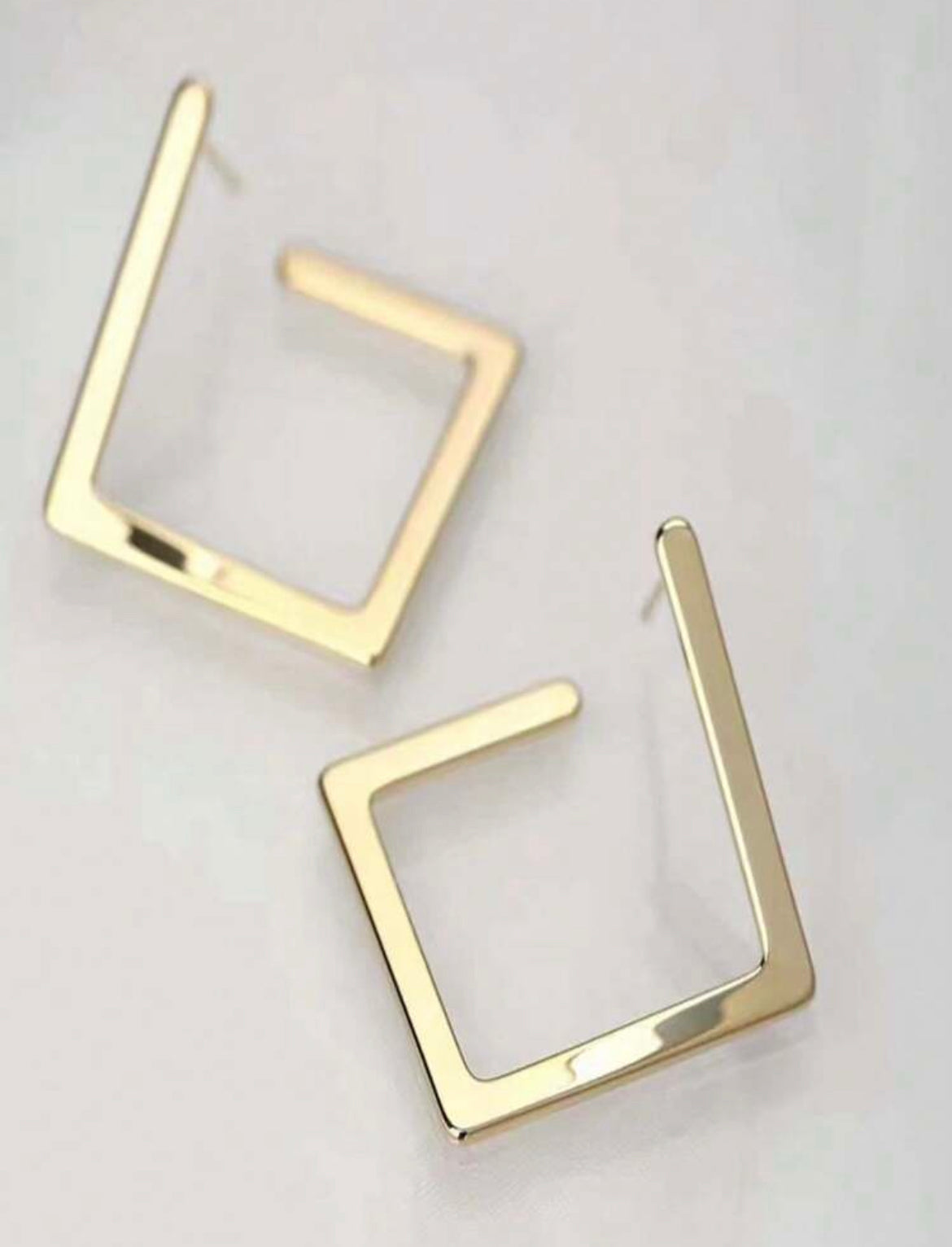 Metal Square Hoop Earrings