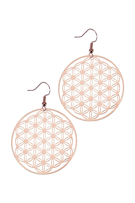 Rose Gold Seed of Life Earrings (Sarri’s Malas)